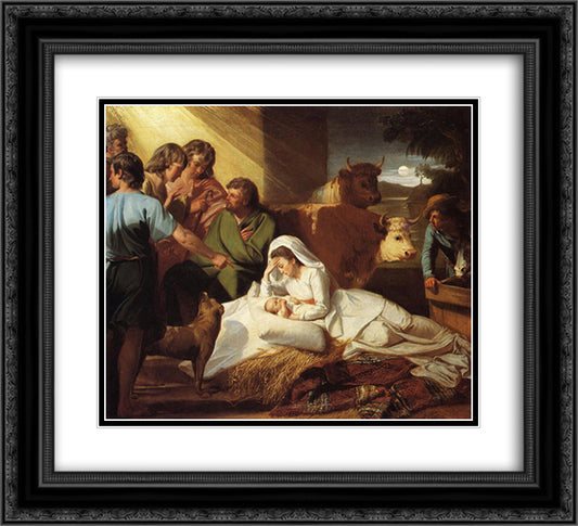 The Nativity 22x20 Black Ornate Wood Framed Art Print Poster with Double Matting by Copley, John Singleton