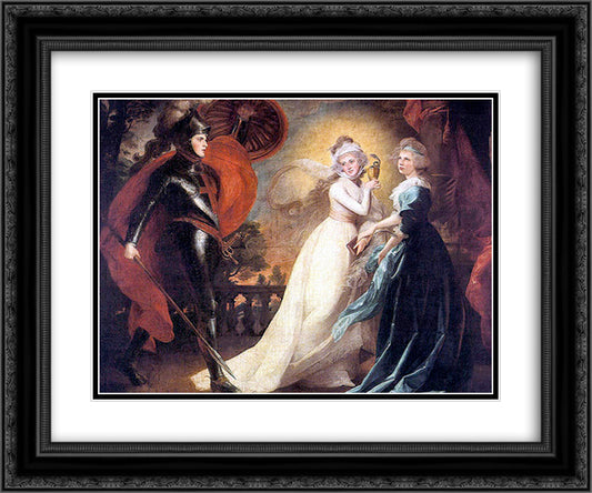 The Red Cross Knight 24x20 Black Ornate Wood Framed Art Print Poster with Double Matting by Copley, John Singleton