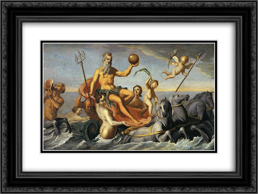 The Return of Neptune 24x18 Black Ornate Wood Framed Art Print Poster with Double Matting by Copley, John Singleton