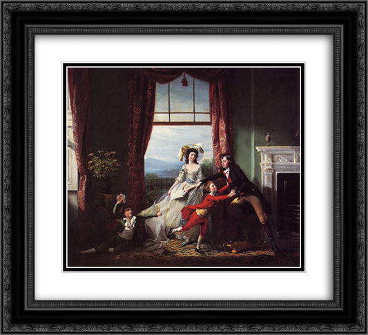 The Sitwell Family 22x20 Black Ornate Wood Framed Art Print Poster with Double Matting by Copley, John Singleton