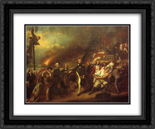 The Victory of Lord Duncan 24x20 Black Ornate Wood Framed Art Print Poster with Double Matting by Copley, John Singleton