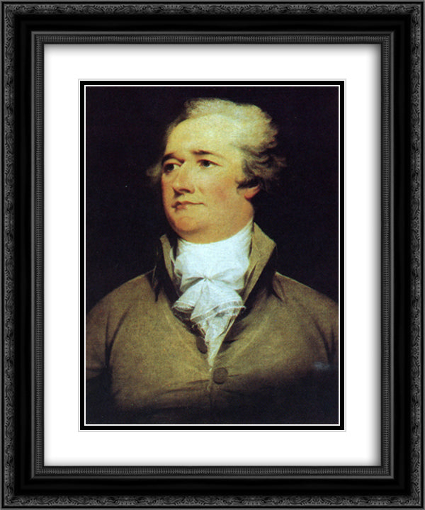 Alexander Hamilton 20x24 Black Ornate Wood Framed Art Print Poster with Double Matting by Trumbull, John