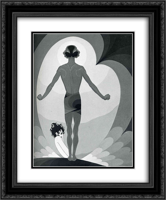 Illustration for Oscar Wilde's 'Salome' 20x24 Black Ornate Wood Framed Art Print Poster with Double Matting by Vassos, John