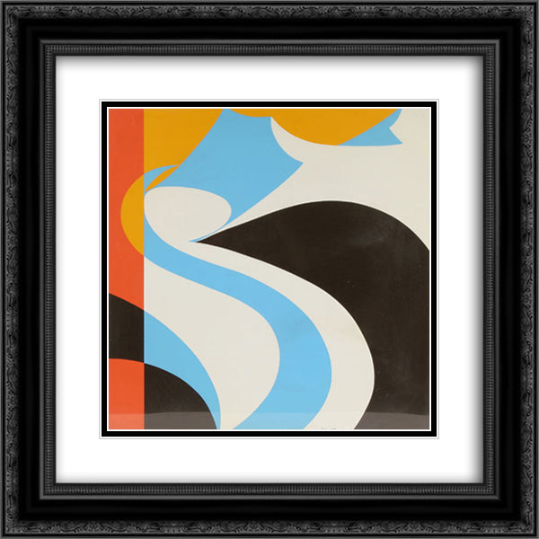 Modern Abstract 20x20 Black Ornate Wood Framed Art Print Poster with Double Matting by Vassos, John