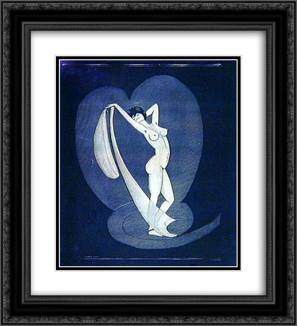 Salome 20x22 Black Ornate Wood Framed Art Print Poster with Double Matting by Vassos, John