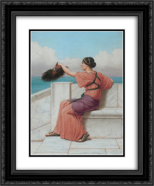 A Fond Farewell 20x24 Black Ornate Wood Framed Art Print Poster with Double Matting by Godward, John William