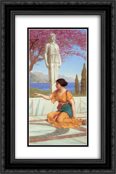 Ancient Pastimes 16x24 Black Ornate Wood Framed Art Print Poster with Double Matting by Godward, John William