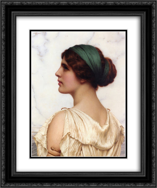 Atalanta 20x24 Black Ornate Wood Framed Art Print Poster with Double Matting by Godward, John William