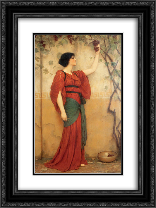 Autumn 18x24 Black Ornate Wood Framed Art Print Poster with Double Matting by Godward, John William