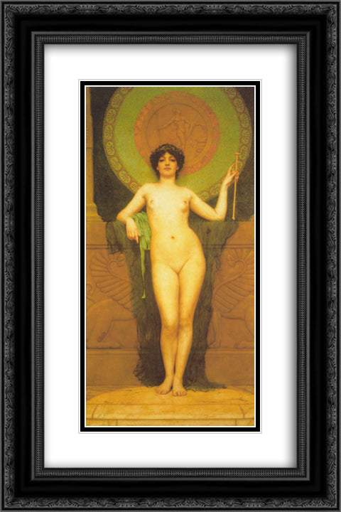 Campaspe 16x24 Black Ornate Wood Framed Art Print Poster with Double Matting by Godward, John William