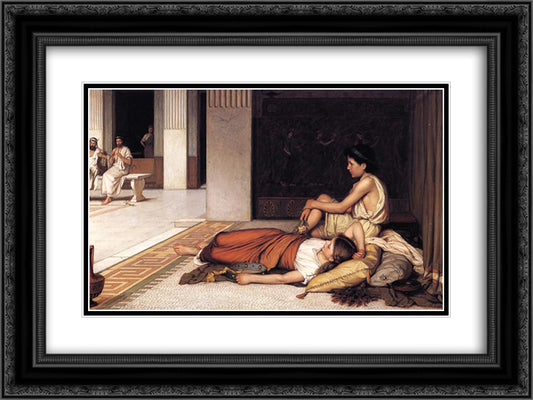 After the Dance 24x18 Black Ornate Wood Framed Art Print Poster with Double Matting by Waterhouse, John William