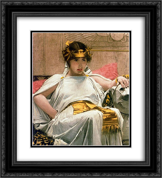 Cleopatra 20x22 Black Ornate Wood Framed Art Print Poster with Double Matting by Waterhouse, John William