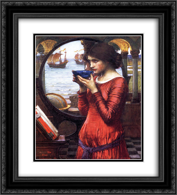 Destiny 20x22 Black Ornate Wood Framed Art Print Poster with Double Matting by Waterhouse, John William