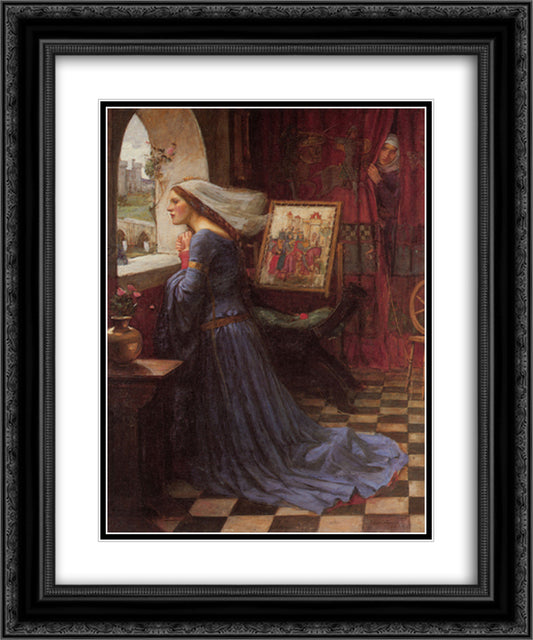 Fair Rosamund 20x24 Black Ornate Wood Framed Art Print Poster with Double Matting by Waterhouse, John William