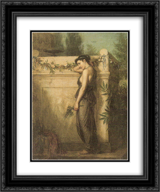 Gone, But Not Forgotten 20x24 Black Ornate Wood Framed Art Print Poster with Double Matting by Waterhouse, John William