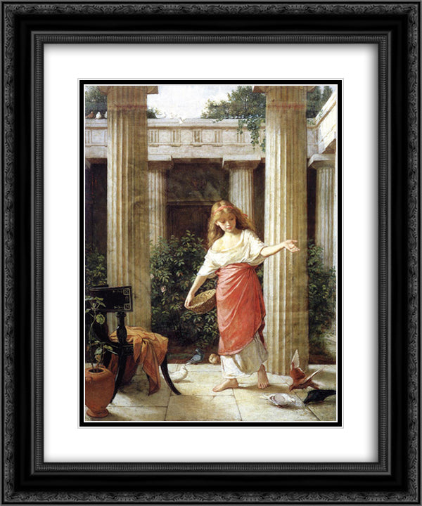 In the Peristyle 20x24 Black Ornate Wood Framed Art Print Poster with Double Matting by Waterhouse, John William