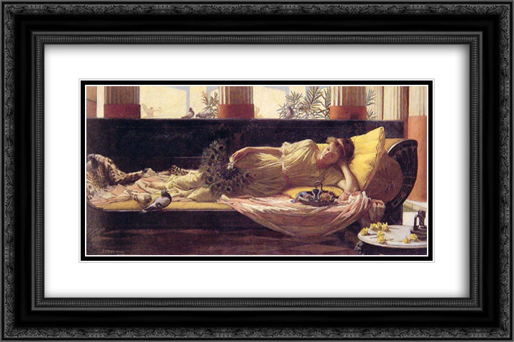 Its sweet doing nothing 24x16 Black Ornate Wood Framed Art Print Poster with Double Matting by Waterhouse, John William