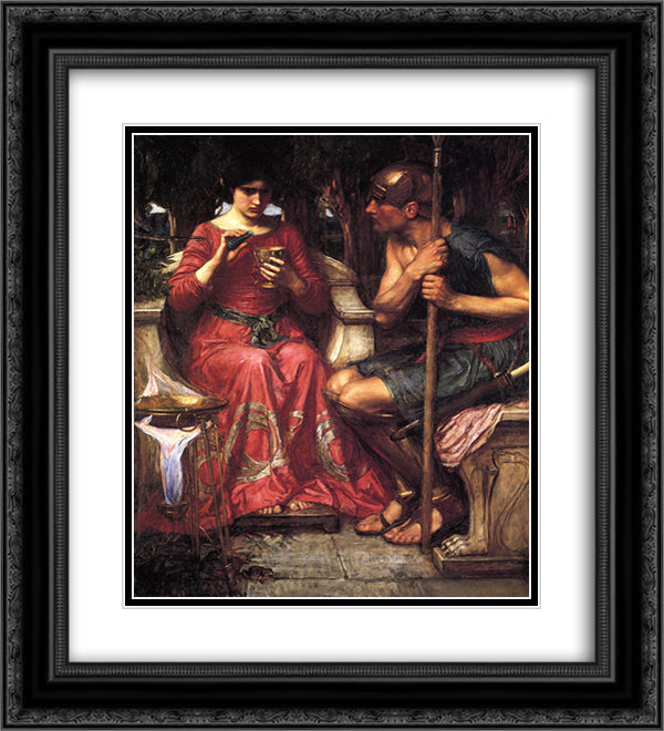 Jason and Medea 20x22 Black Ornate Wood Framed Art Print Poster with Double Matting by Waterhouse, John William