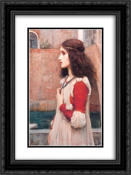 Juliet 18x24 Black Ornate Wood Framed Art Print Poster with Double Matting by Waterhouse, John William