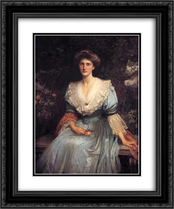 Lady Violet Henderson 20x24 Black Ornate Wood Framed Art Print Poster with Double Matting by Waterhouse, John William