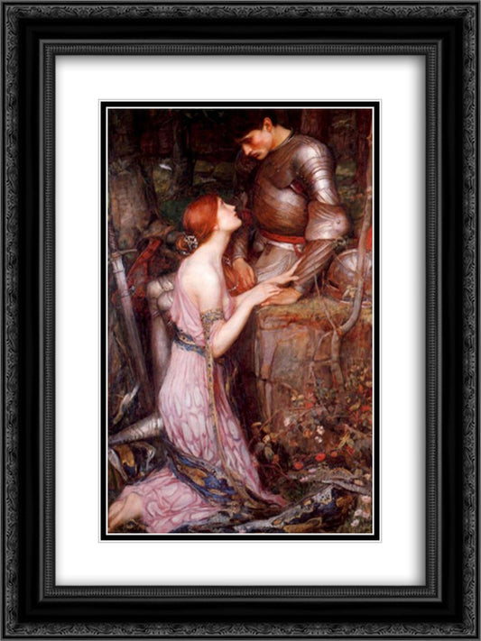 Lamia and the Soldier 18x24 Black Ornate Wood Framed Art Print Poster with Double Matting by Waterhouse, John William