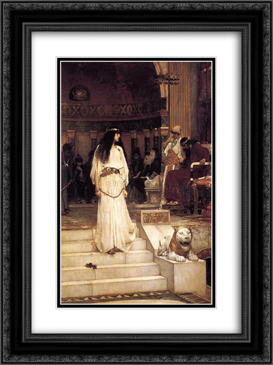 Mariamne Leaving the Judgement Seat of Herod 18x24 Black Ornate Wood Framed Art Print Poster with Double Matting by Waterhouse, John William