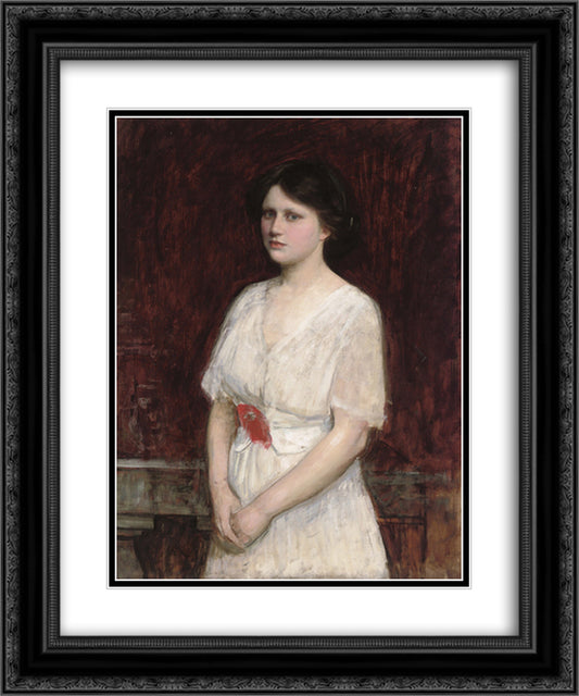 Portrait of Miss Claire Kenworthy 20x24 Black Ornate Wood Framed Art Print Poster with Double Matting by Waterhouse, John William