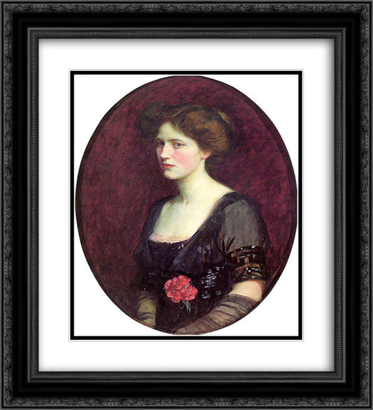 Portrait of Mrs.Charles Schreiber 20x22 Black Ornate Wood Framed Art Print Poster with Double Matting by Waterhouse, John William