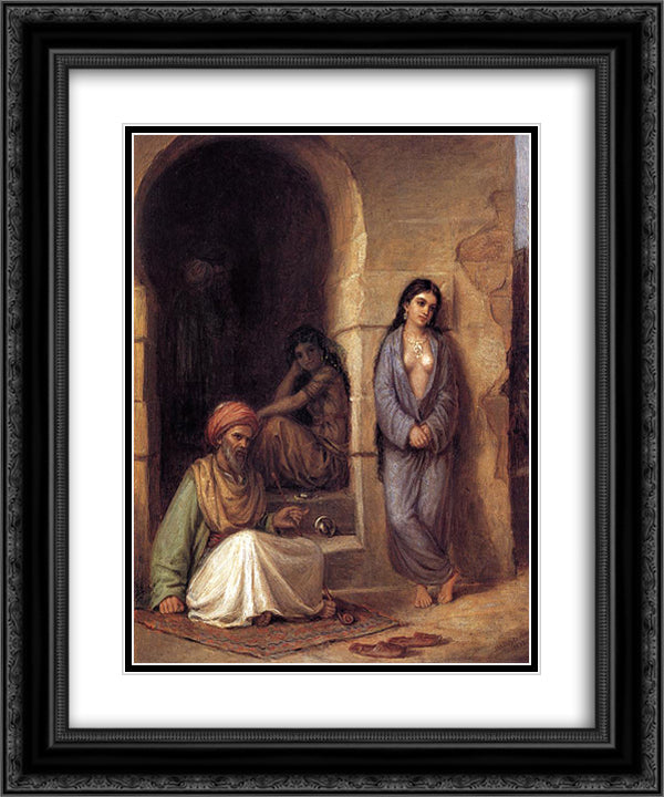 The Slave 20x24 Black Ornate Wood Framed Art Print Poster with Double Matting by Waterhouse, John William