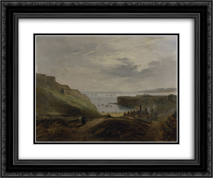 Prior's Haven, Tynemouth - Sunrise 24x20 Black Ornate Wood Framed Art Print Poster with Double Matting by Carmichael, John Wilson