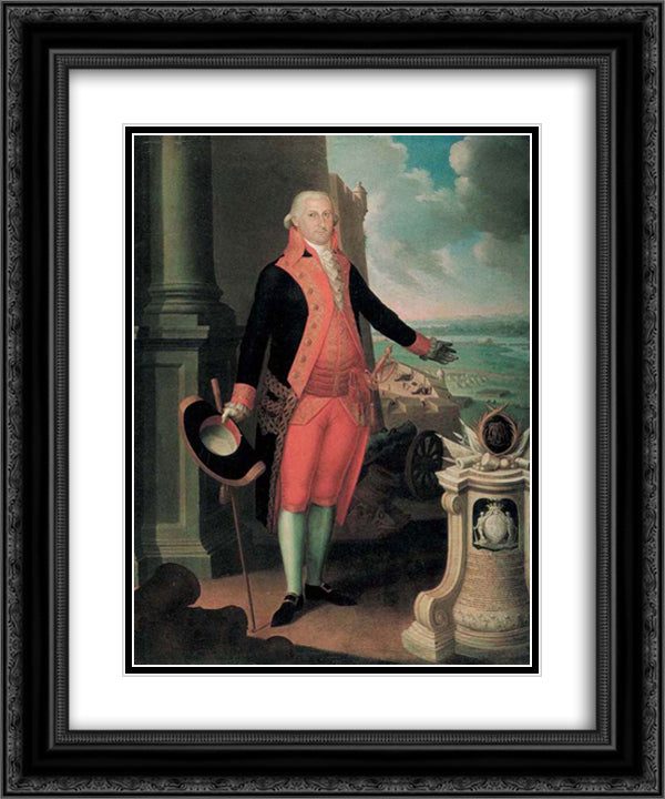 Ramon de Castro 20x24 Black Ornate Wood Framed Art Print Poster with Double Matting by Campeche, Jose