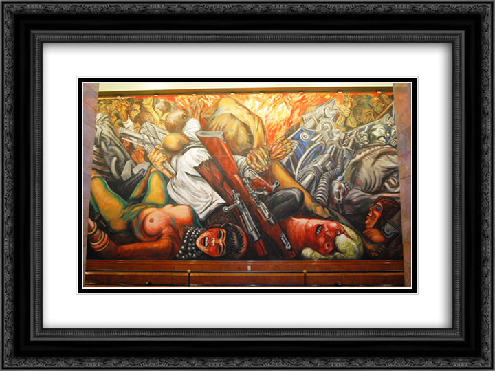 Catharsis 24x18 Black Ornate Wood Framed Art Print Poster with Double Matting by Orozco, Jose Clemente