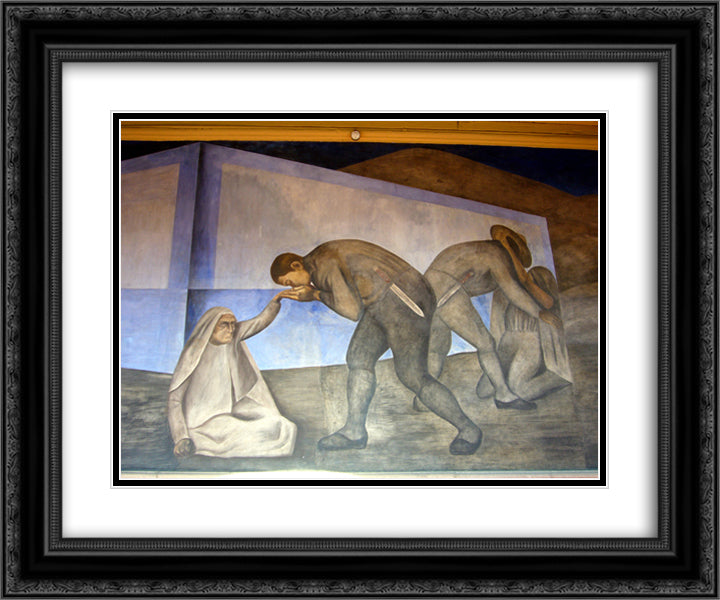 Farewell 24x20 Black Ornate Wood Framed Art Print Poster with Double Matting by Orozco, Jose Clemente