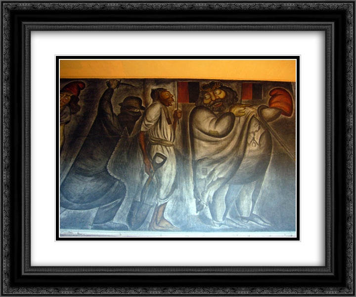 La Acechanza 24x20 Black Ornate Wood Framed Art Print Poster with Double Matting by Orozco, Jose Clemente