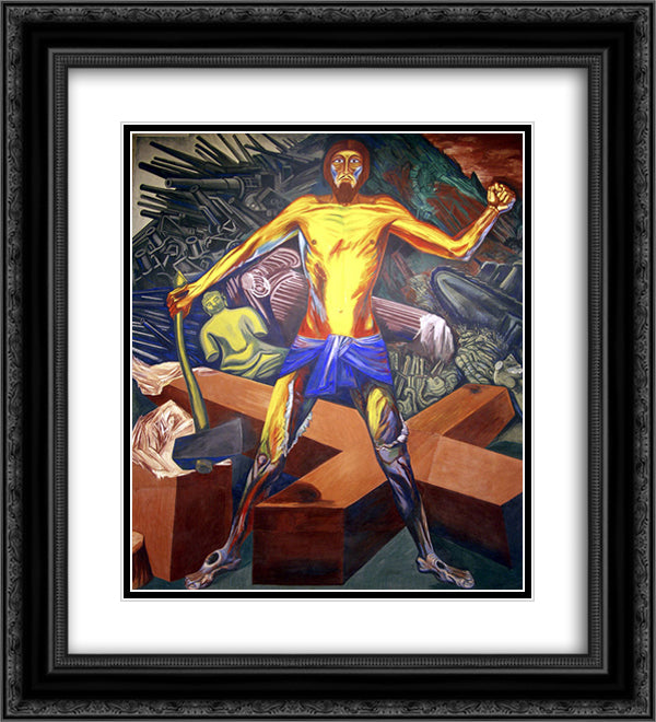 Modern Migration of the Spirit - The Epic of American Civilization 20x22 Black Ornate Wood Framed Art Print Poster with Double Matting by Orozco, Jose Clemente