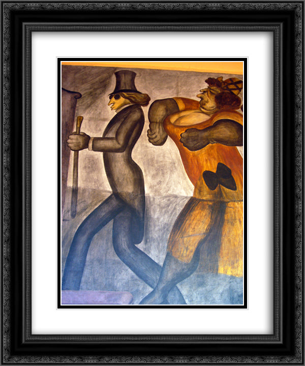 The Rich People (detail) 20x24 Black Ornate Wood Framed Art Print Poster with Double Matting by Orozco, Jose Clemente