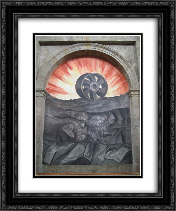 Wheel 20x24 Black Ornate Wood Framed Art Print Poster with Double Matting by Orozco, Jose Clemente
