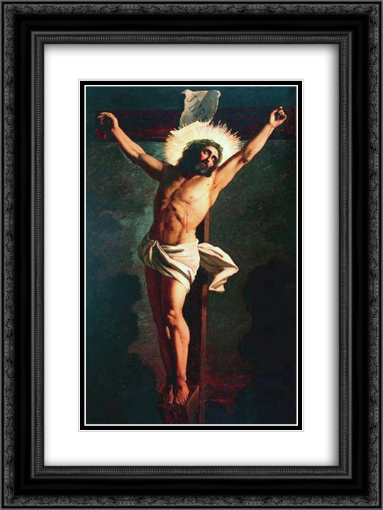 Crucified Christ 18x24 Black Ornate Wood Framed Art Print Poster with Double Matting by Almeida Junior, Jose Ferraz de