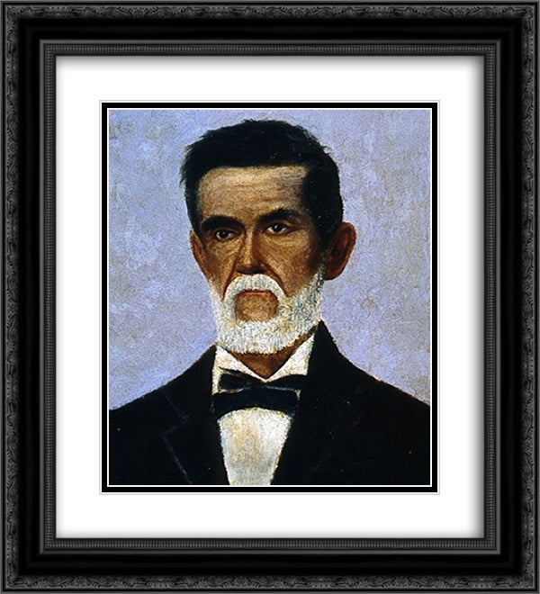 Jose Ferraz de Almeida (The artist's father) 20x22 Black Ornate Wood Framed Art Print Poster with Double Matting by Almeida Junior, Jose Ferraz de