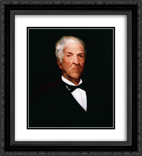 Jose Manoel de Mesquita 20x22 Black Ornate Wood Framed Art Print Poster with Double Matting by Almeida Junior, Jose Ferraz de