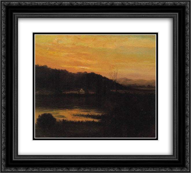 Piracicaba River Landscape 22x20 Black Ornate Wood Framed Art Print Poster with Double Matting by Almeida Junior, Jose Ferraz de