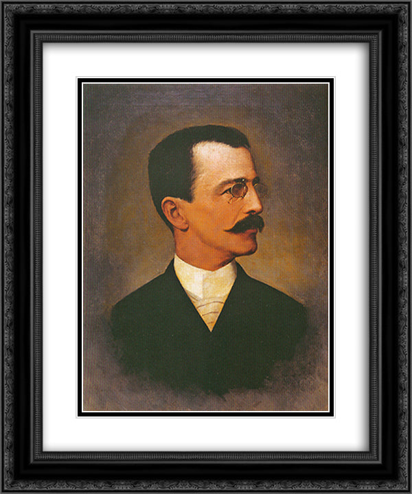 Portrait of Ezequiel Freire 20x24 Black Ornate Wood Framed Art Print Poster with Double Matting by Almeida Junior, Jose Ferraz de