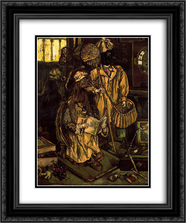 Birds 20x24 Black Ornate Wood Framed Art Print Poster with Double Matting by Solana, Jose Gutierrez