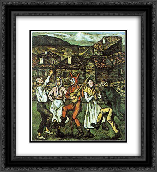 Carnival in a Village 20x22 Black Ornate Wood Framed Art Print Poster with Double Matting by Solana, Jose Gutierrez