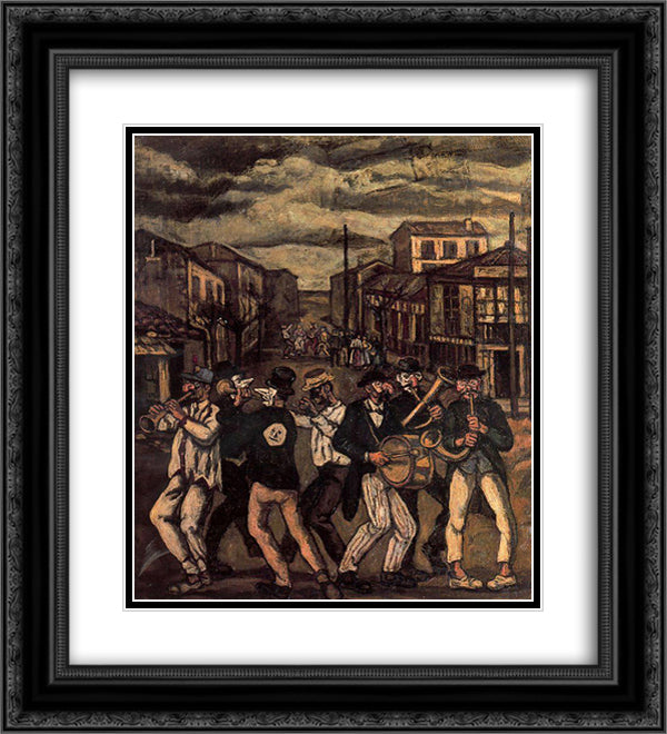 Murga Cadiz 20x22 Black Ornate Wood Framed Art Print Poster with Double Matting by Solana, Jose Gutierrez