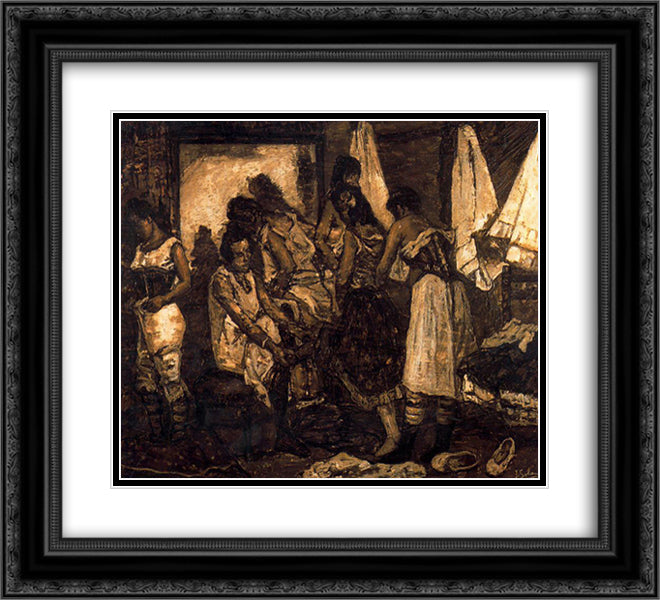 The Chorus Girls 22x20 Black Ornate Wood Framed Art Print Poster with Double Matting by Solana, Jose Gutierrez