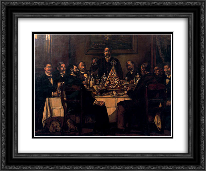 The Return of the Indian 24x20 Black Ornate Wood Framed Art Print Poster with Double Matting by Solana, Jose Gutierrez