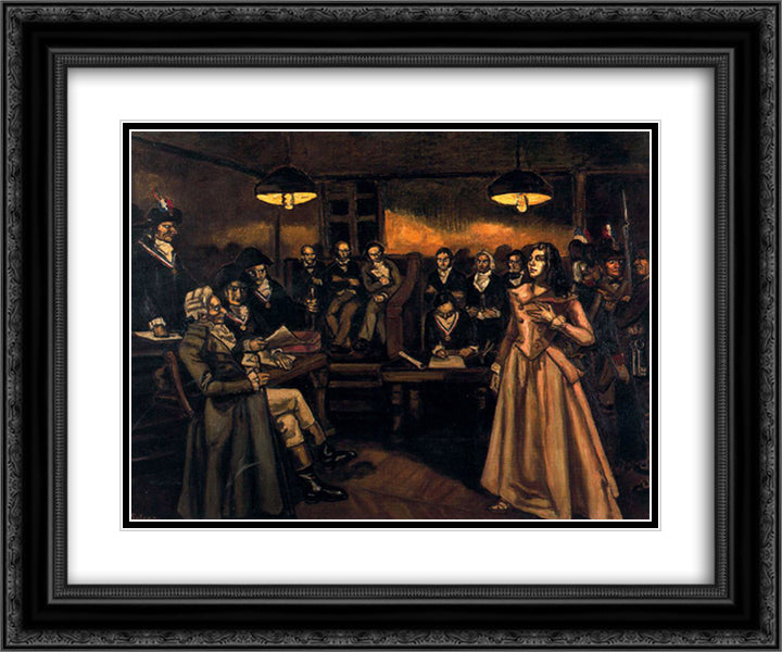 The Trial of Madame Roland 24x20 Black Ornate Wood Framed Art Print Poster with Double Matting by Solana, Jose Gutierrez