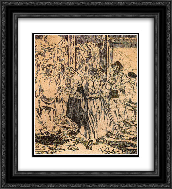 Trail Traperos 20x22 Black Ornate Wood Framed Art Print Poster with Double Matting by Solana, Jose Gutierrez