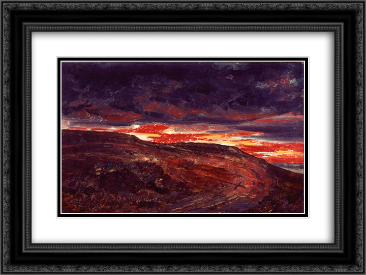 El Monte Calvario 24x18 Black Ornate Wood Framed Art Print Poster with Double Matting by Velasco Gomez, Jose Maria